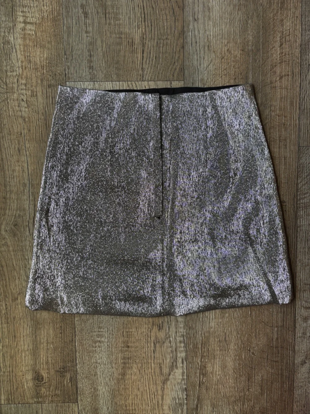 H&M Metallic Silver Mini Skirt
